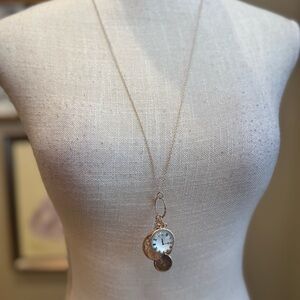 5 for $30 Rose Gold Multi Clock Pendant Long Necklace